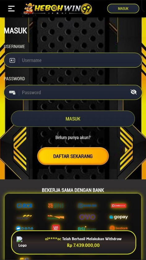 Contoh tampilan login